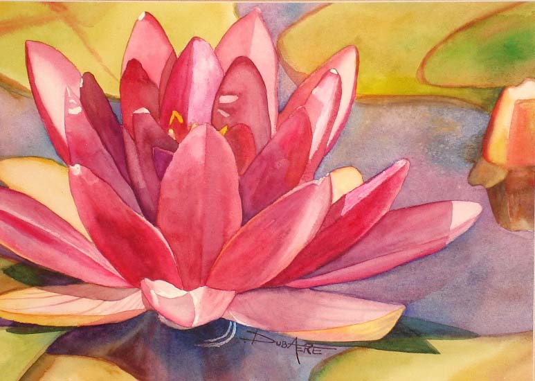 Painting watercolor flowers