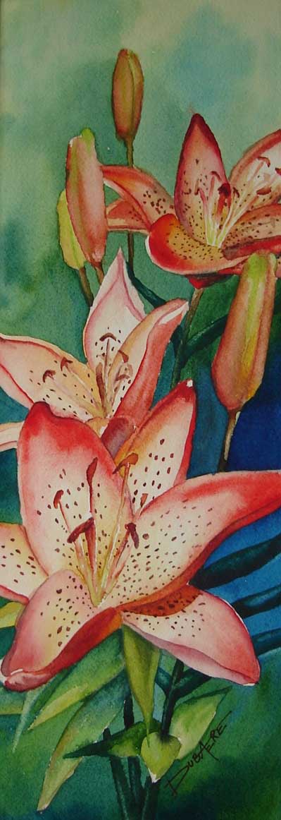 Painting watercolor flowers