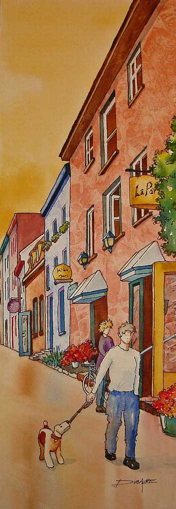 peinture aquarelle vieux quebec