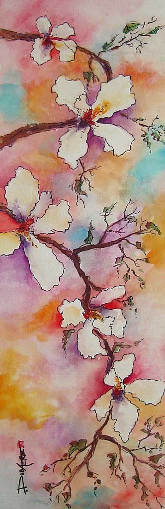 peinture aquarelle fleurs