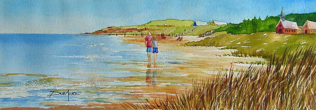 peinture aquarelle mer plage