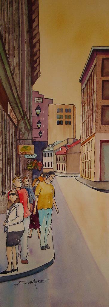 peinture aquarelle vieux quebec