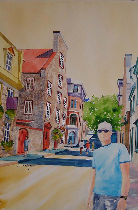 peinture aquarelle vieux quebec